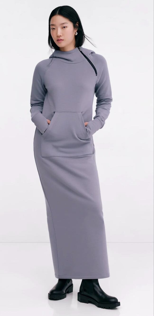 Marcella NYC Tompkins Sweatshirt Dress European French Terry Hoodie Dress Medium